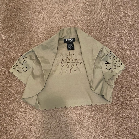 Two piece Green Tank and Jacket set - Picture 4 of 7